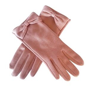 Pink Blush Pink Bow Gloves